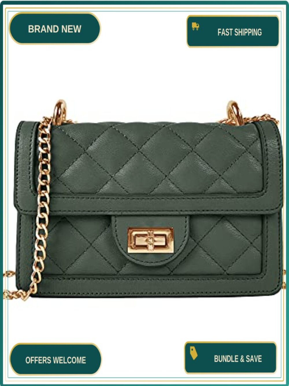 Small Quilted Crossbody Bag Vegan Leather Mini Shoulder Purse Wallet
